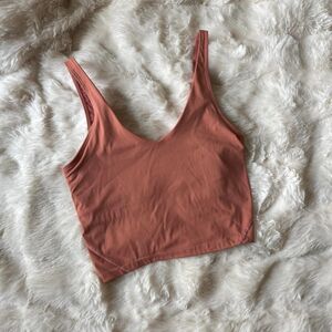 Lululemon Women's Pink and Orange Crop-top
